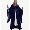 Halloween vampire wizard cloak cosplay, masquerade sorcerer death god cosplay hooded cape