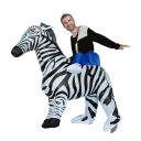 Riding zebra inflatable costume props festive atmosphere Halloween walking cartoon puppet animal performance costume