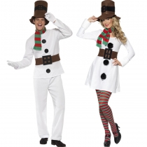 New Couple Christmas Clothing White Snowman Christmas Couple Party Party