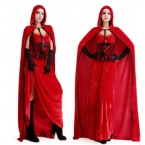 New Christmas Halloween Cosplay evil of Little Red Riding Hood costume princess dress long shawl