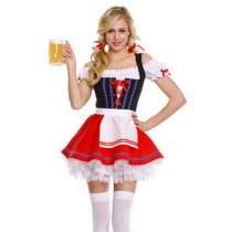 The new short-sleeved red collar Halloween hearty Beer Girl Beer Girl's Day stage clothing