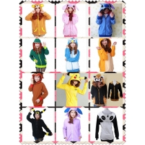 Women 3D Cartoon Animal Hoodies Costume Totoro Men Pokemon Pikachu with Ears Face Eyes Sweatshirt Jacket Hoodies with Zip Hood