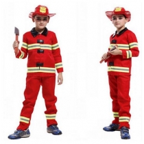 Children's Halloween Costume Cosplay costume cos fire service firefighter