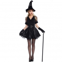2016 new short black witch Halloween witch dress clothes