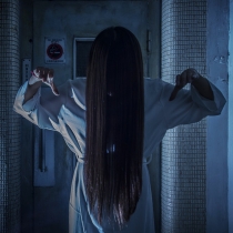 Sadako wig cos wig Halloween Halloween masquerade Halloween ghost Sadako wig long 80CM