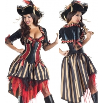 Sexy Pirate Dress Up Queen Dress Up Role Play Fun Uniforms Halloween Costume