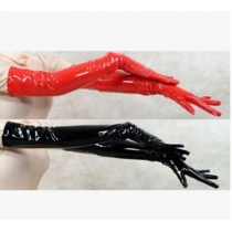 Sexy leather lingeries jumpsuits ladies pvc leather glove