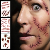 Tattoo Stickers Waterproof Scar Stitch Sewing Stuff Stickers Halloween Horror Wounds Frozen Bloodstains Scar 3