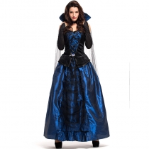 2018 New Halloween Party Party Costume Blue Demon Ji Palace Dress Queen Earl Dress Vampire Suit