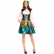2018 new gorgeous female pirate costumes, foreign trade export game suits, European and American stage costumes, female pirate COS clothing