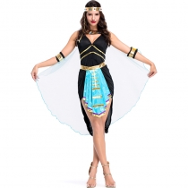 2018 new ancient Egyptian mythology goddess blue belt goddess evening party performance costume cosplay