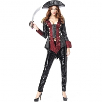 2018 new Halloween leather pirate women's role-playing cosplay pirate captain costume stage costume