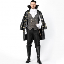 2018 new Halloween men's pirate role-playing suit Cloak with cloak suit Adult game clothing Stage suit