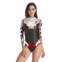 2019 Avengers 4 Quantum Warrior 3D Digital Print Marvel Heroes with Long Sleeve Swimsuit Women