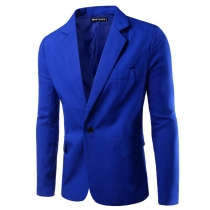 New one buckle men's fashion slim suit pure color suit Korean men's suit