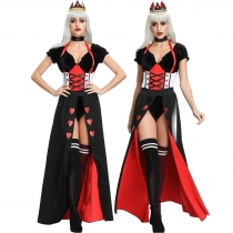 2019 New Alice Poker Square Queen Costume Halloween Makeup Party Party Stage Costume