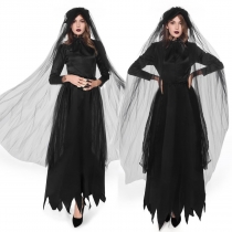 2019 new Halloween party role playing black hell ghost bride costume European and American game uniforms