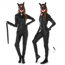 2019 new imitation leather PU Siamese cat costume costume role-playing tight-fitting cat women's anime costume