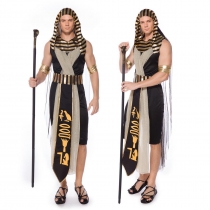 2019 New Halloween Men's Role Play Ancient Greek Pharaoh King King Clothing Anime Stage Dress
