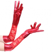 European and American style patent leather lace sexy gloves sexy bride knot wedding ceremony banquet gloves