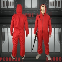 Halloween clothes, paper money house, Dali cosplay clothes, red one-piece clothes, masks
