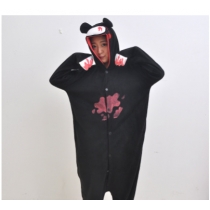 Fleece violent bear animal cartoon one-piece pajamas long-sleeved couple pajamas autumn and winter performance home service