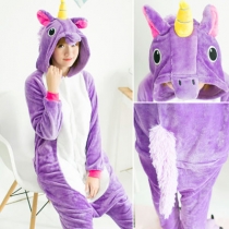 Flannel Star Rainbow Pegasus Siamese Pajamas Animal Blue Pink Unicorn Purple Wholesale Coral Velvet