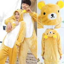 Winter cute flannel easy bear body pajamas long-sleeved home couple toilet version clothing