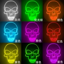 Hot sale explosion white skull head glow cold light Halloween mask led ghost head horror atmosphere