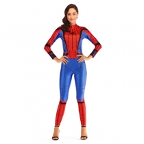 Performance Costume Movie Series Extraordinary Spiderman Print Skinny Jumpsuit