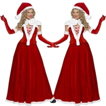 New Christmas dress Christmas one-piece suit shawl Christmas performance dress long skirt