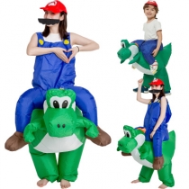 Adult cartoon animal mount doll doll costume Super Mario Mario ride dinosaur inflatable clothes