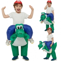 Children's cartoon animal mounts doll doll costume Super Mario Mario ride dinosaur inflatable clothes