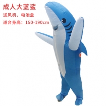 Halloween blue gray shark inflatable clothing adult dance party performance clothing holiday event clothing birthday party