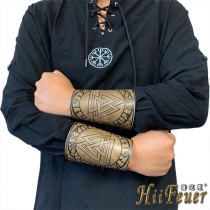 Nordic Viking Odin Rune Embossed Leather Wristband Medieval Retro COSPLAY Accessories