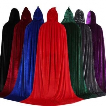 Halloween cloak Halloween black red cloak witch wizard child adult gold velvet cloak