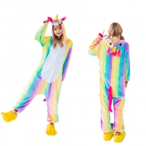 Flannel Rainbow Pegasus One-piece Pajamas