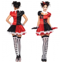 Black and Red Plaid Halloween Costume Pai Card Poker Variety Clown Costume Christmas Costume Costume
