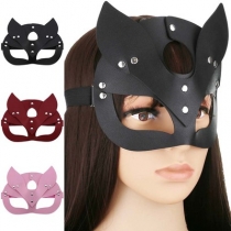 European and American personality PU leather fox mask, party masquerade decoration mask for men and women, eye mask