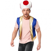 Halloween game character cosplay costume Mushroom Kingdom Red Dot Mushroom Head Chino Captain Cosplay Costume