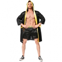 Halloween adult cosplay boxer game costume shirt black hooded jacket cloak sports shorts
