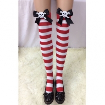 Thick sexy Christmas items, bow-knot striped Christmas stockings, stockings