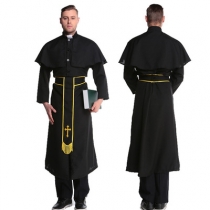 Exported to Europe and America Cosplay Halloween and Easter Carnival adult male priest costume