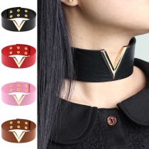 European and American jewelry personality exaggerated V-shaped collar street shooting nightclub punk neckband clavicle necklace short