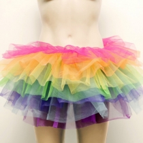 Sexy pettiskirt performance costume rainbow dance skirt stage performance TUTU skirt