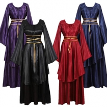 European and American plus size medieval Renaissance holiday dress witch costume stage show COSPLAY long skirt
