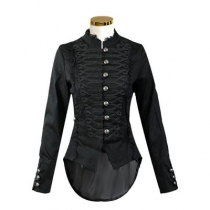 Medieval new punk carnival female gothic jacket black embroidery holy court cosplay costume