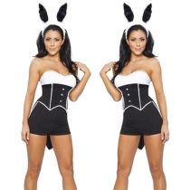 2021 Tuxedo Bunny Girl Costume Bunny Costume Magician Costume Halloween Game Uniform Set