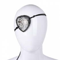 Halloween dress up props party cos pirate punk retro gear rivet clock leather one eye patch