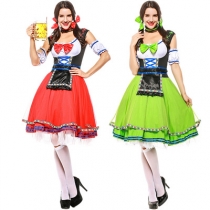 New European and American game uniforms, Oktoberfest long beer uniforms, restaurant waiters, green and red maid uniforms